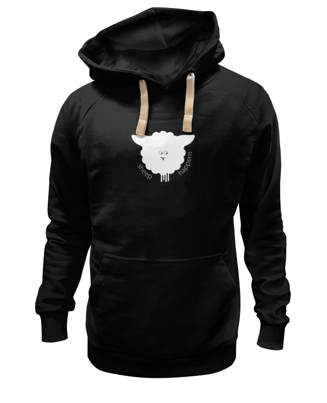 Худи Printio Round sheep black черное 2XL