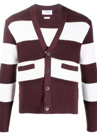 Thom Browne кардиган фактурной вязки с логотипом