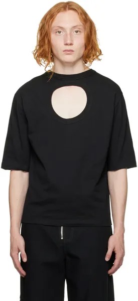 Черная футболка с вырезом Dion Lee