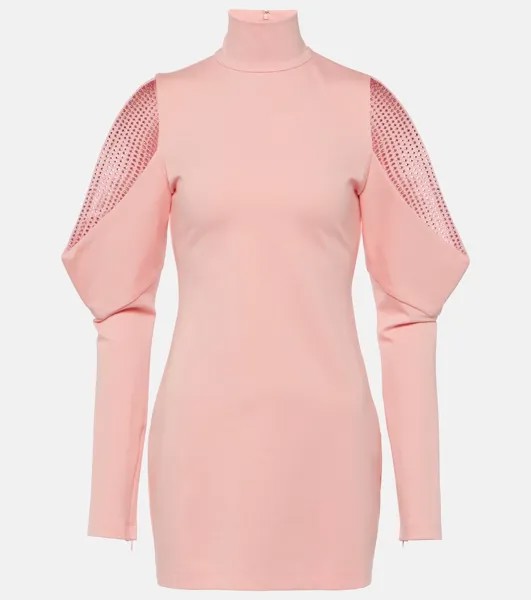 Украшенное мини-платье Area, розовый