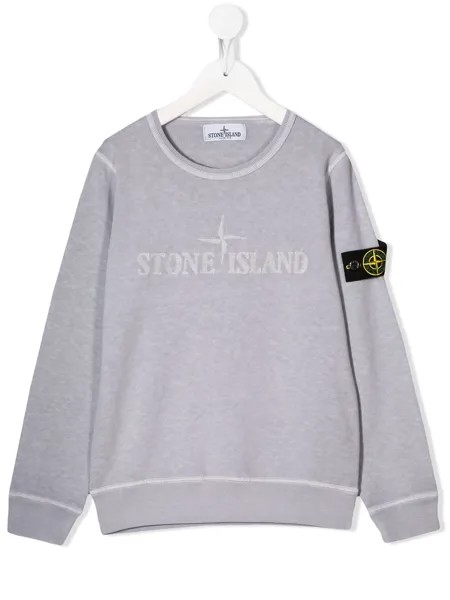 Stone Island Junior толстовка с вышитым логотипом