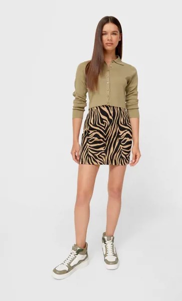 Stradivarius Кардиган С Воротником Поло Multicolor S
