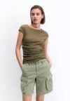 Джинсовые Шорты Pull&Bear, хаки