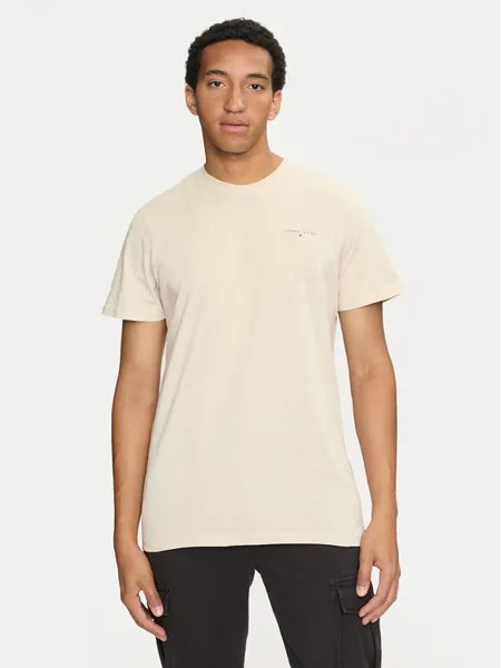 Футболка узкого кроя Tommy Jeans, бежевый