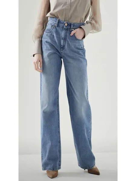 Женские джинсы с широкими штанинами, свободные Простые Длинные брюки из денима с завышенной талией на молнии в винтажном стиле, весна 2023