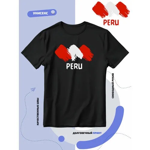 Футболка SMAIL-P флаг Перу, размер L, черный