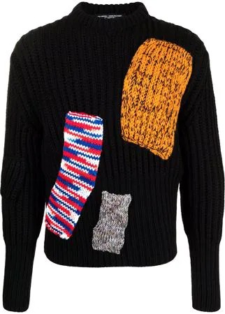Raf Simons джемпер в рубчик в технике пэчворк