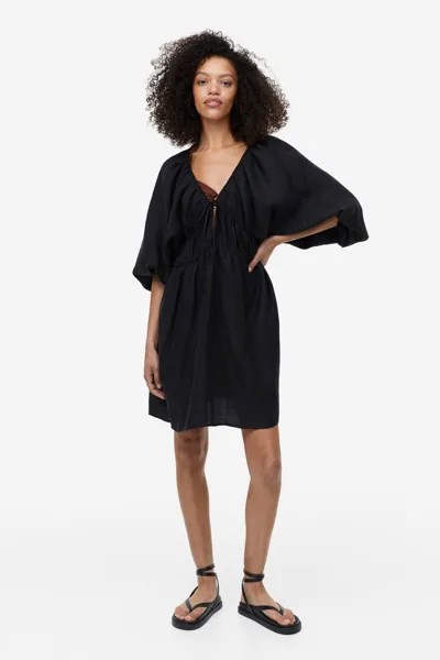 Платье оверсайз из смесового лиоцелла H&M, черный