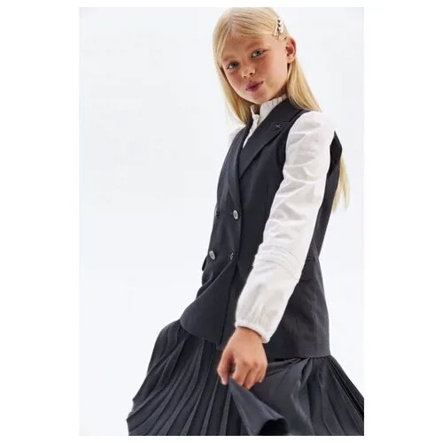 Удлиненный жилет, Silver Spoon School, SSFSAG-129-23302-802, Размер 146, Цвет Серый
