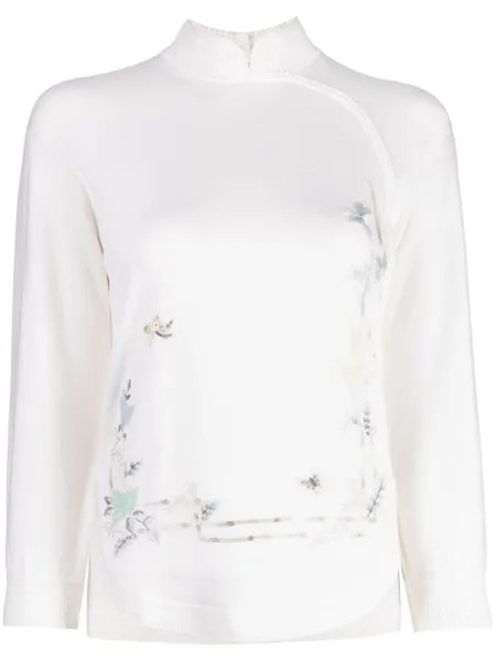 Shiatzy Chen джемпер Renascent Collection с цветочным принтом, белый