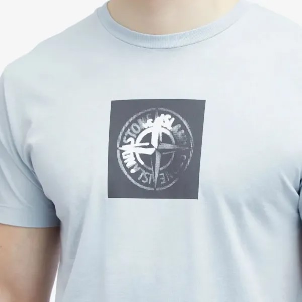 Stone Island Футболка с принтом Institutional One Badge, синий