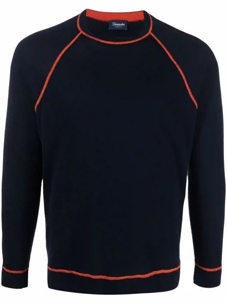 Drumohr jersey-knit contrast-trim sweatshirt