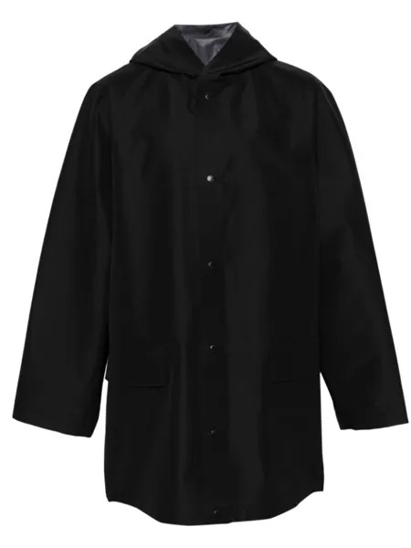 Плащ с рукавами реглан и капюшоном Balenciaga, черный