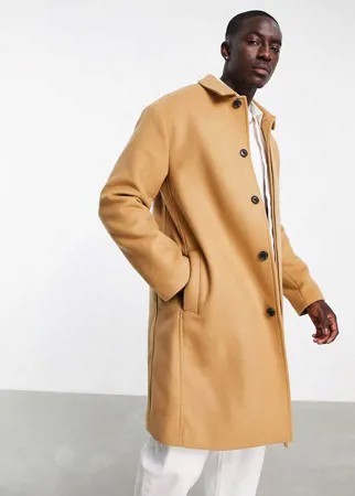 Пальто с добавлением шерсти ASOS DESIGN-Blonde