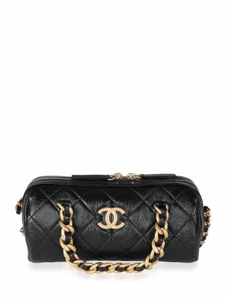 Chanel Pre-Owned стеганая сумка с ремнем и верхней ручкой