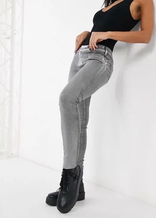 Зауженные джинсы серебристого цвета с покрытием Morgan-Серебристый