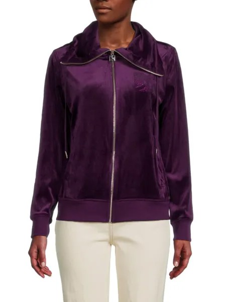 Бархатная куртка со стразами Calvin Klein, цвет Aubergine