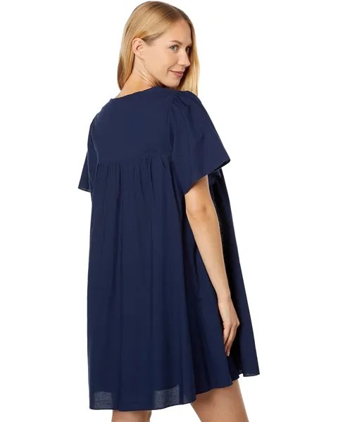 Платье Lilla P Flutter Sleeve Dress, темно-синий