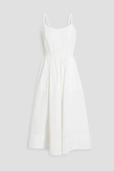 Платье миди Eve со сборками IRIS & INK, белый