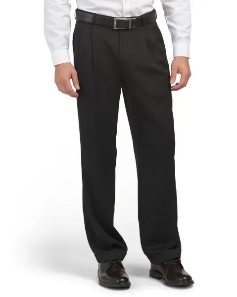 Плиссированные меланжевые брюки Perry Ellis Portfolio, цвет Caviar