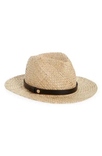 Шляпа Fedora ALL SAINTS из натуральной коричневой кожи с отделкой из морских водорослей в стиле бохо O/S NWT
