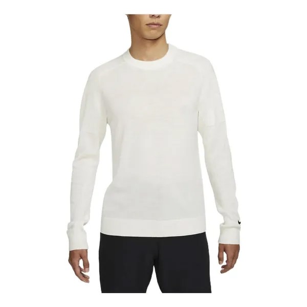 Свитер Men's Nike Tiger Woods Solid Color Elastic Breathable Golf Round Neck Wool Sweater Mountain White, мультиколор