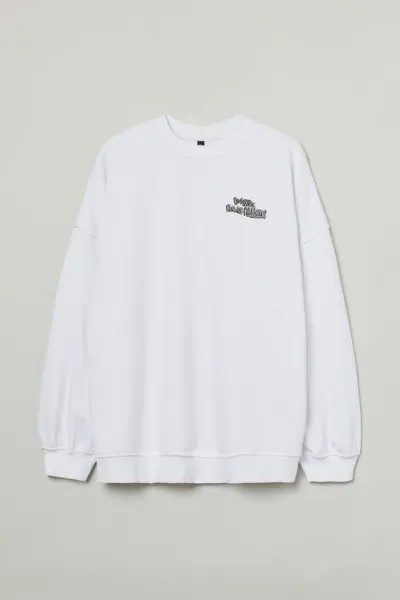H&M+ Толстовка оверсайз, белый/мейв