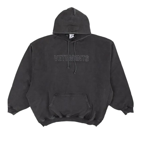 Худи Vetements Faded Logo Outline, цвет Черный