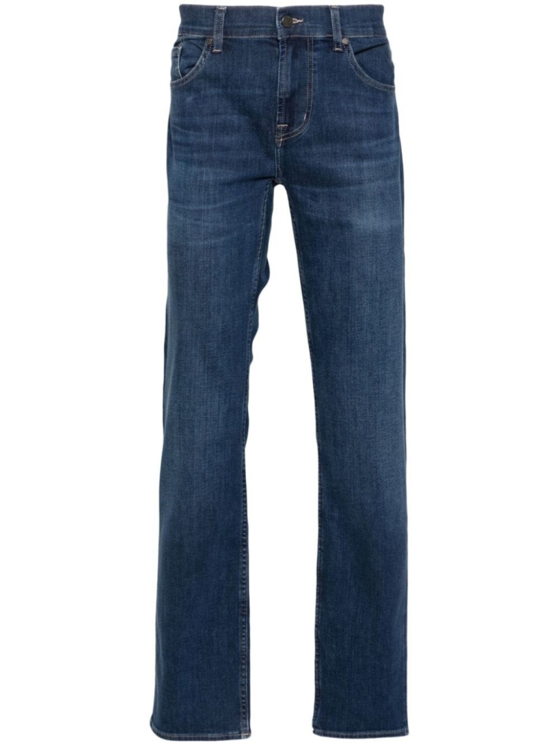 7 For All Mankind стандартные джинсы прямого покроя со средней посадкой, синий