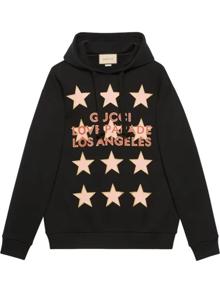 Gucci худи с принтом, черный