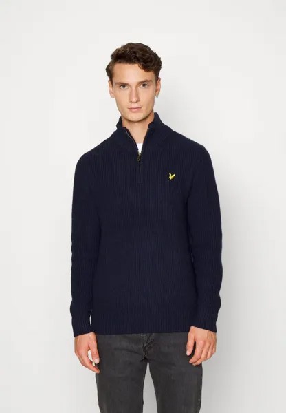 Свитер МОЛНИЯ НА ЧЕТВЕРТЬ Lyle & Scott, темно-синий