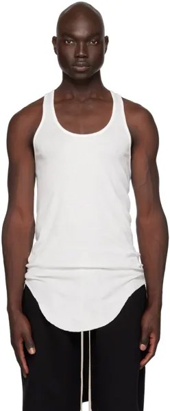 Белая майка в рубчик Rick Owens DRKSHDW