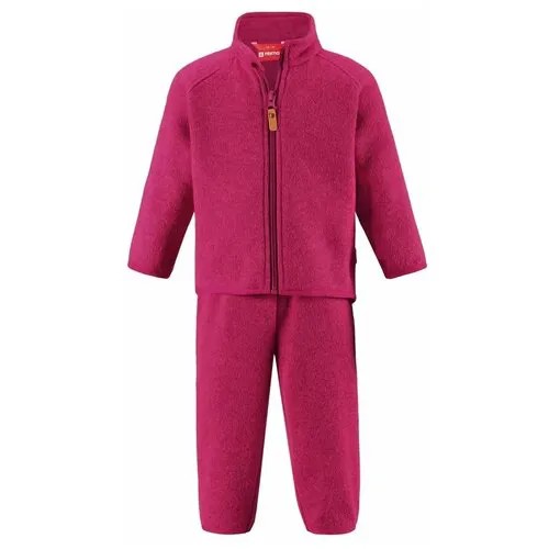 Комплект одежды  Reima детский, брюки и олимпийка, спортивный стиль, без капюшона, без карманов, пояс на резинке, размер 80, розовый