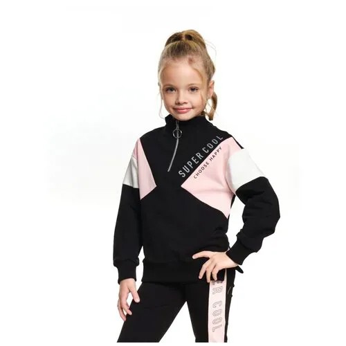Бриджи для девочек Mini Maxi, модель 7328, цвет черный/розовый, размер 122
