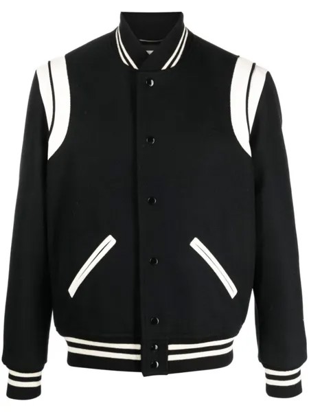 Saint Laurent бомбер Teddy, черный