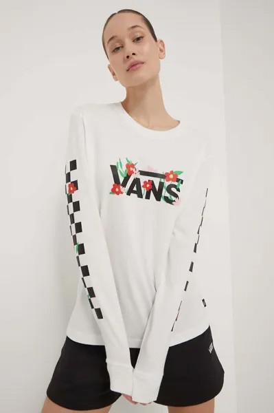 Хлопковая рубашка с длинным рукавом Vans, бежевый