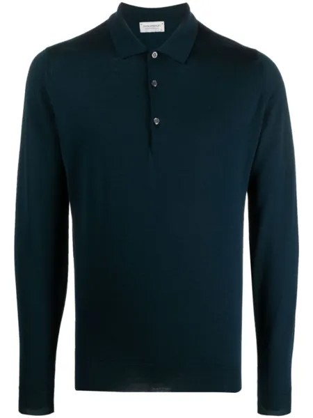 John Smedley рубашка поло из вирджинской шерсти, синий