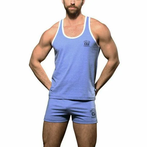 Майка Andrew Christian Phys. Ed. Varsity Tank - Athletic Blue, размер S, голубой