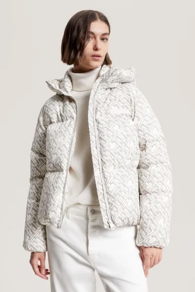Белый пуховик New York с абстрактным логотипом Tommy Hilfiger, белый