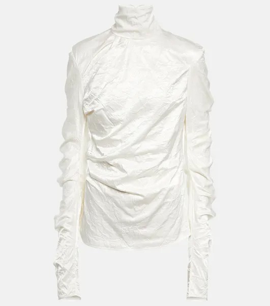 Водолазка из мятого атласа ACNE STUDIOS, белый