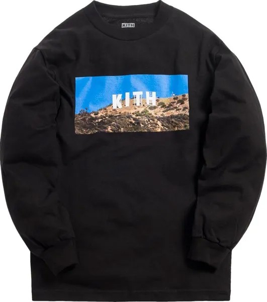 Футболка Kith Hollywood Long-Sleeve T-Shirt 'Black', черный