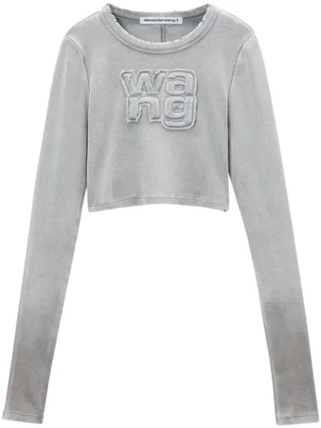 Alexander Wang лонгслив с логотипом, серый