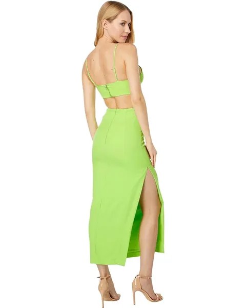 Платье Bardot Cutout Slit Midi, цвет Lime