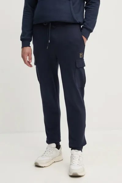 Хлопковые спортивные штаны Hackett London, темно-синий