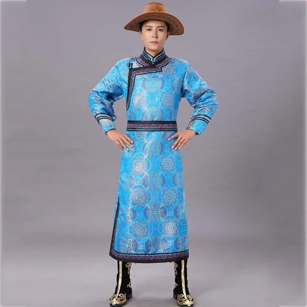 Костюм монгольский мужской, танцевальная одежда для выступлений, традиционная этническая Мужская одежда, национальная одежда для гостиной