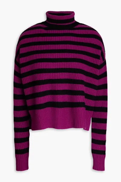 Полосатый кашемировый свитер с высоким воротником Autumn Cashmere, пурпурный
