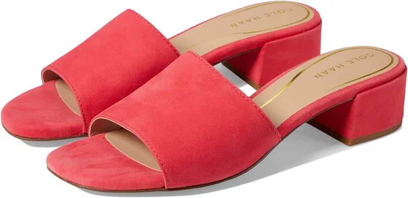 Босоножки Calli Single Band Block Heel Sandal 40 mm Cole Haan, цвет Geranium Suede