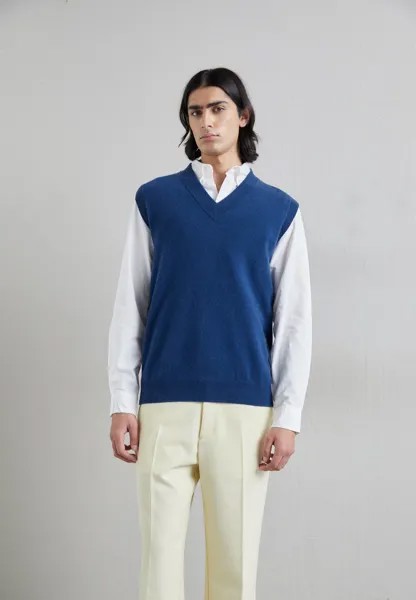 Джемпер CASHMERE STRIPE VARSITY VEST KNITID, синий