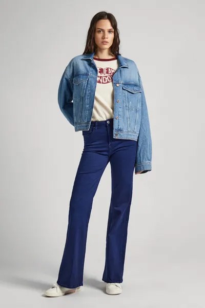 Укороченные джинсы Willa с завышенной талией Pepe Jeans London, синий