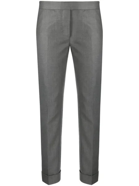 Thom Browne укороченные шерстяные брюки Super 120s, серый